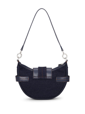 Ganni Buckle small denim cross-body bag