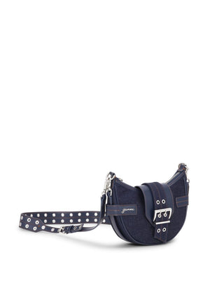 Ganni Buckle small denim cross-body bag