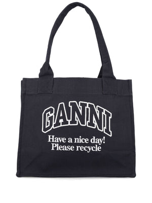 Ganni Organic cotton large tote bag