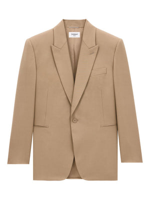 Saint Laurent Natural Blazer Structured Wool