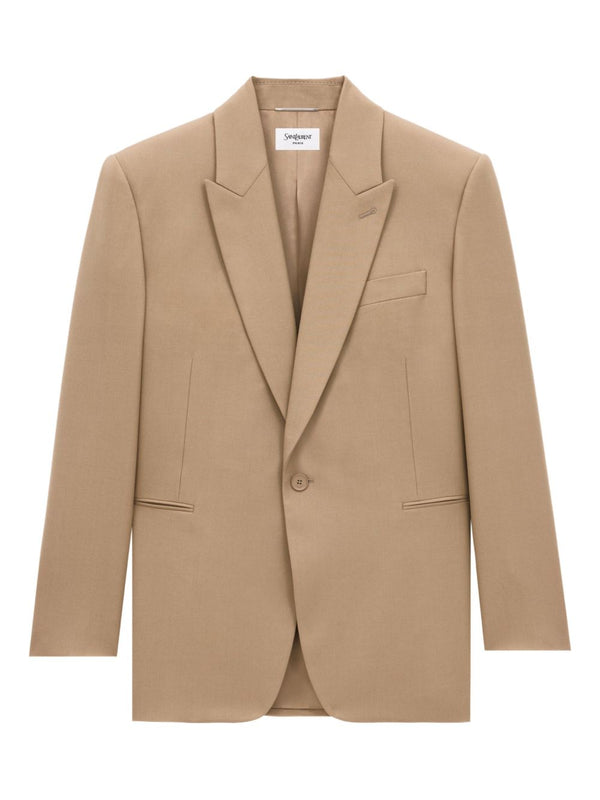 Saint Laurent Natural Blazer Structured Wool