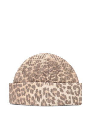Ganni logo patch beanie