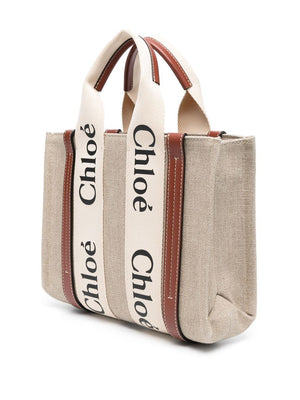 Chloé Woody small canvas tote bag