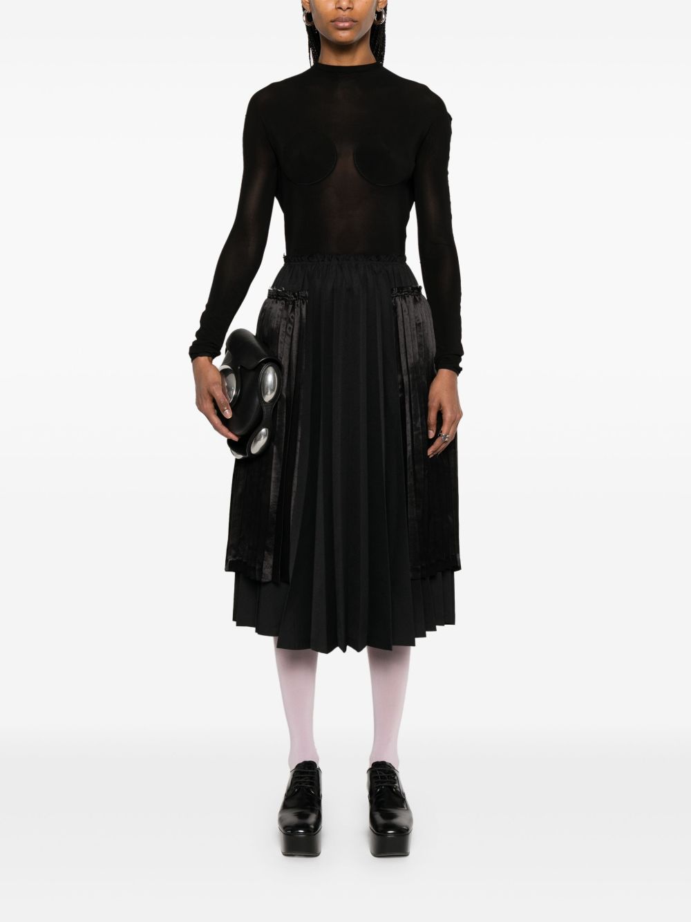 تنورة ميدي بكسرات من تصميم Comme Des Garcons