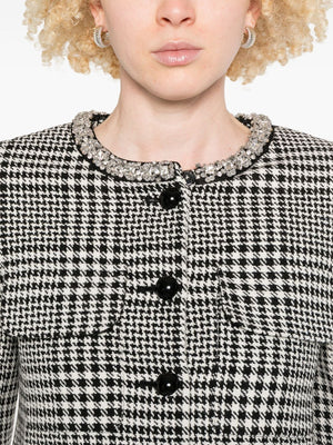 Self-Portrait Houndstooth crop jacket