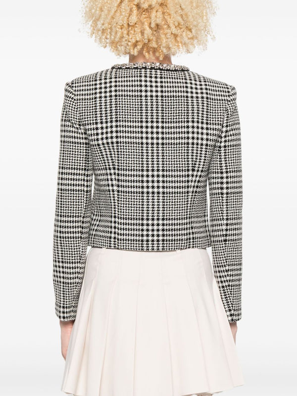 Self-Portrait Houndstooth crop jacket