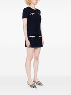 Self-Portrait Short tweed dress with belt