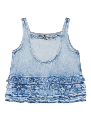 GANNI Top Clear Blue