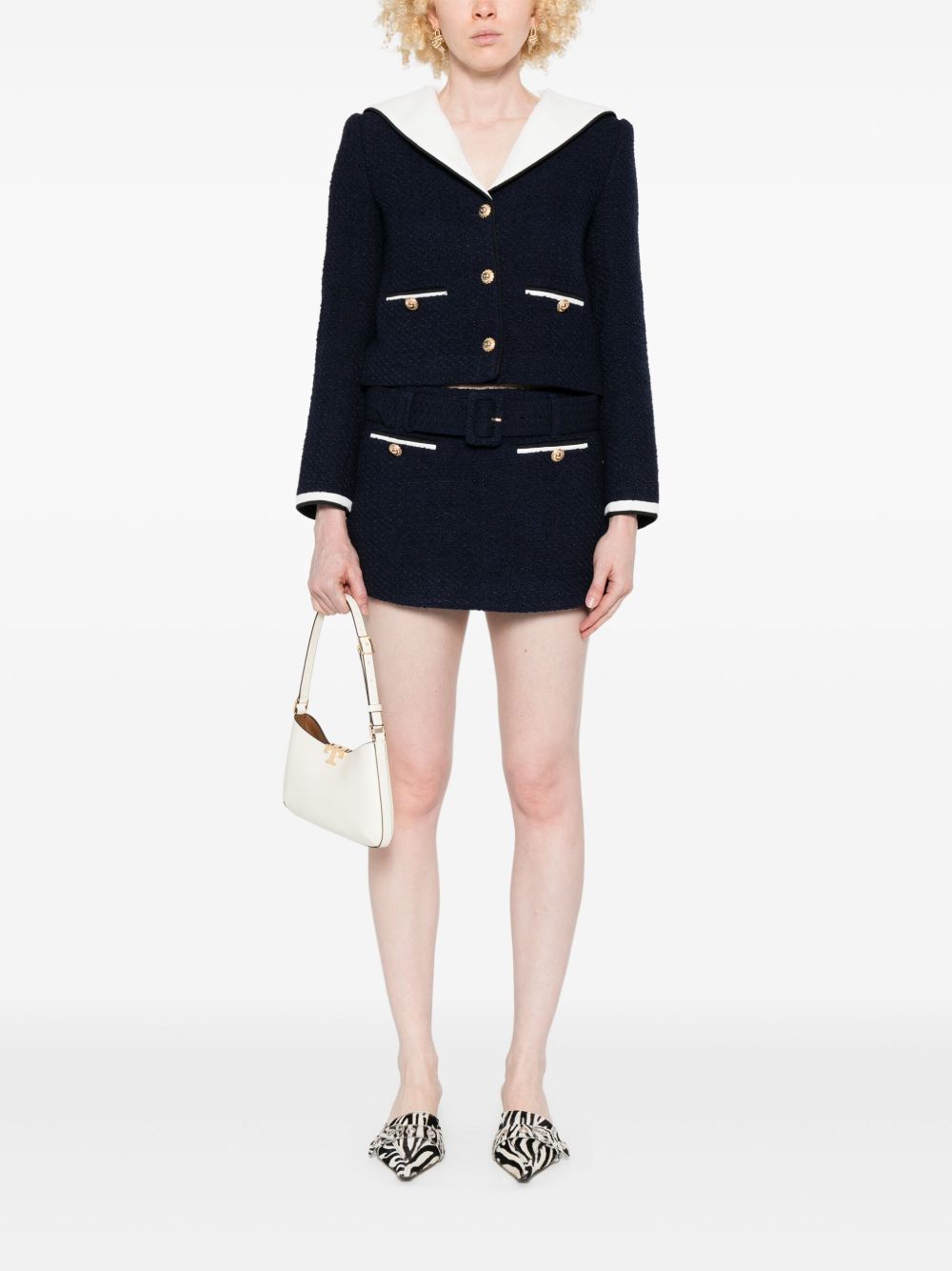 Self-Portrait Bouclé cropped jacket