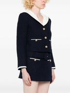 Self-Portrait Bouclé cropped jacket