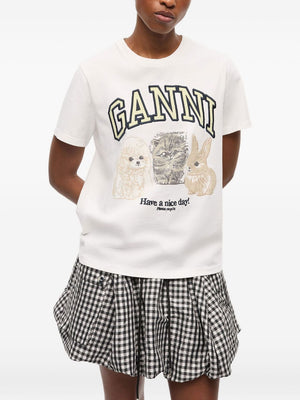 GANNI T-shirts and Polos White