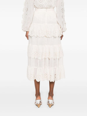 Zimmermann Lucky embroidered skirt