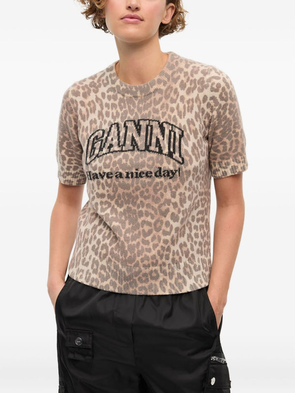 GANNI T-shirts and Polos Brown