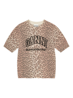 GANNI T-shirts and Polos Brown