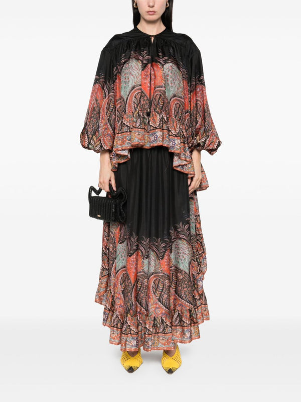 Zimmermann Rhiannon Ruffle Blouse with Puff Sleeves