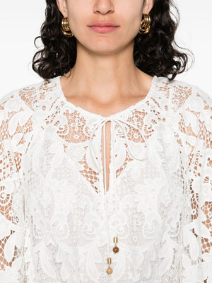 Zimmermann Coco lace midi dress - ivory