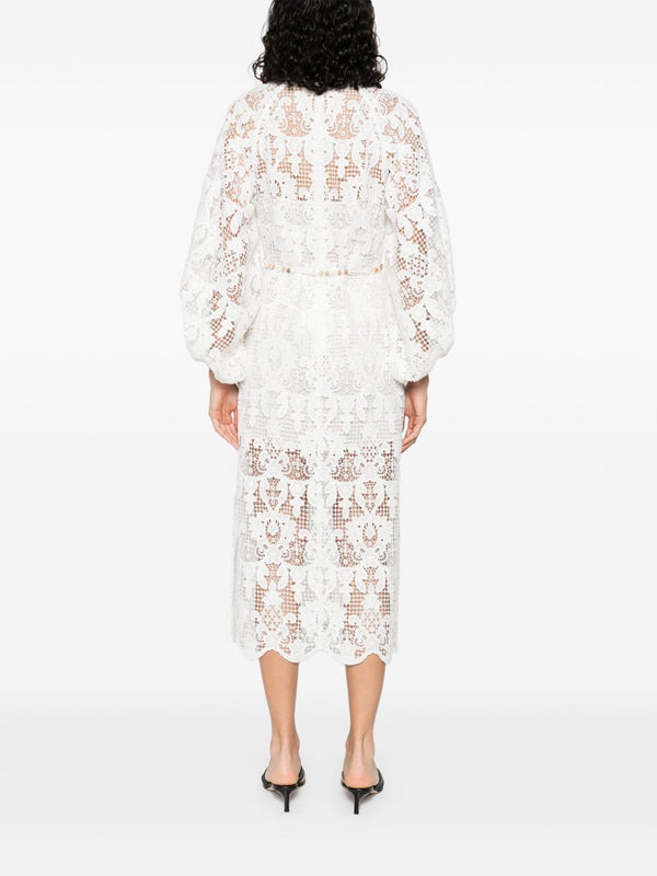 Zimmermann Coco lace midi dress - ivory