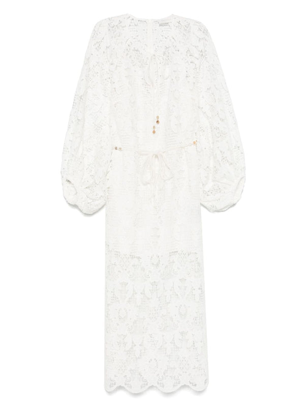 Zimmermann Coco lace midi dress - ivory