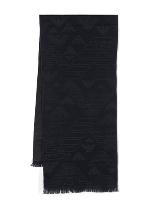 Emporio Armani Allover logo wool scarf