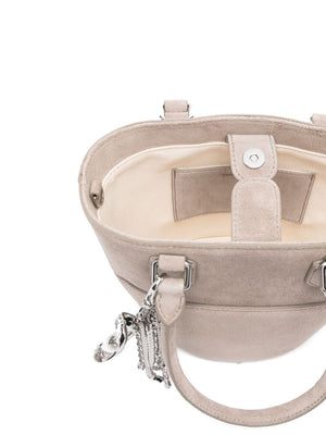 Self-Portrait Suede Charm Tote Bag