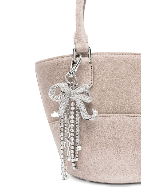 Self-Portrait Suede Charm Tote Bag