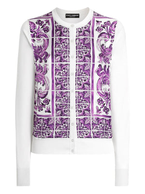 Dolce & Gabbana Maiolica print silk cardigan