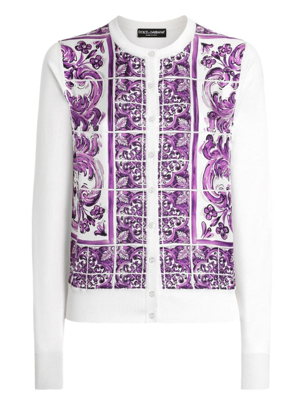 Dolce & Gabbana Maiolica print silk cardigan