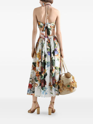 Dolce & Gabbana Flower print cotton midi skirt