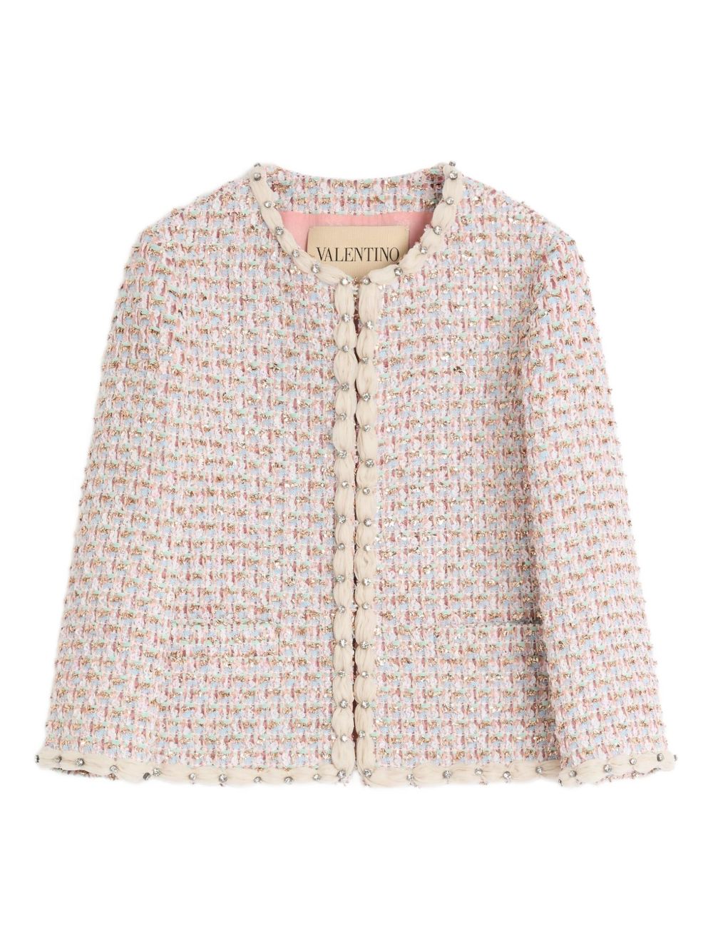 Valentino Embroidered Ribbon Tweed Jacket