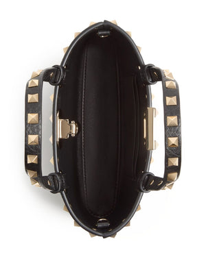 Valentino Garavani Mini Rockstud Shopping Bag in Garnet Calfskin