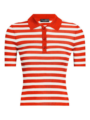 Dolce & Gabbana Striped Polo Top
