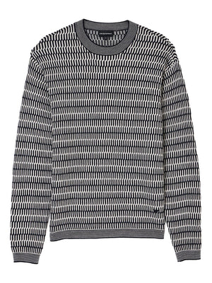 Emporio Armani Two-tone embroidery-stitched jacquard virgin wool jumper