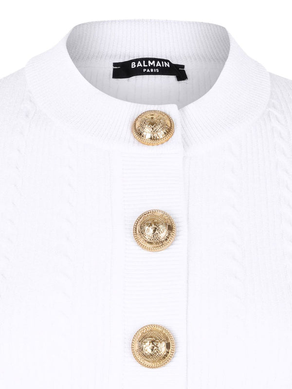 Balmain Ribbed buttoned top