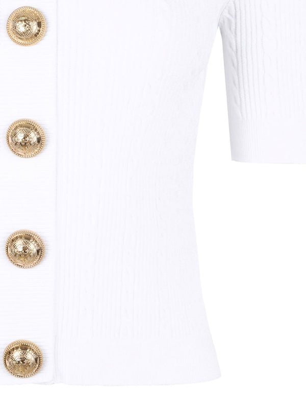 Balmain Ribbed buttoned top