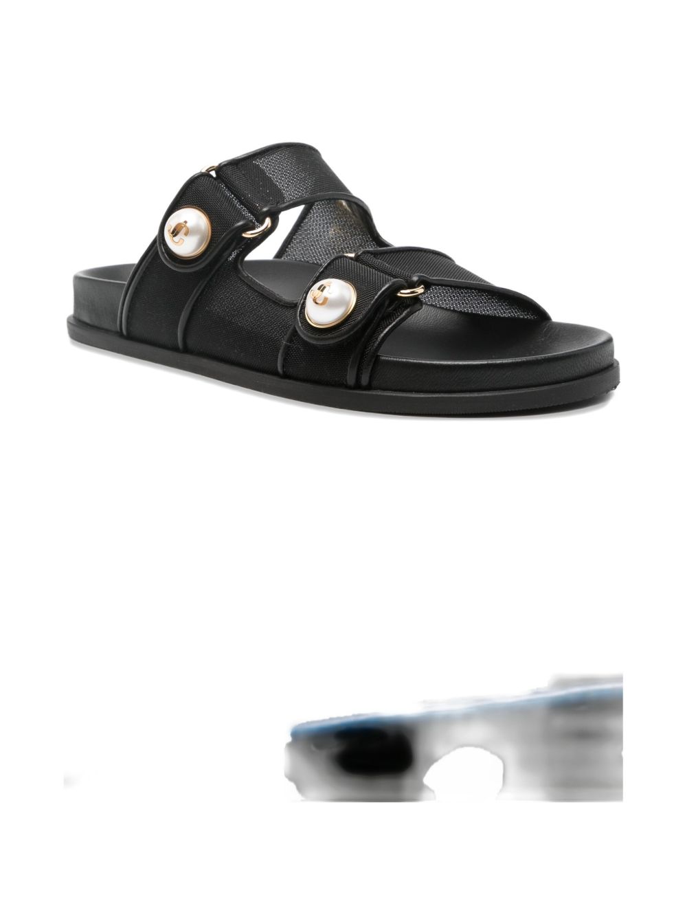 Jimmy Choo Fayence Sandal Low leather sandals with pearls