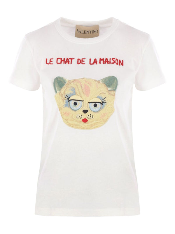 Valentino Cat-face patch T-shirt