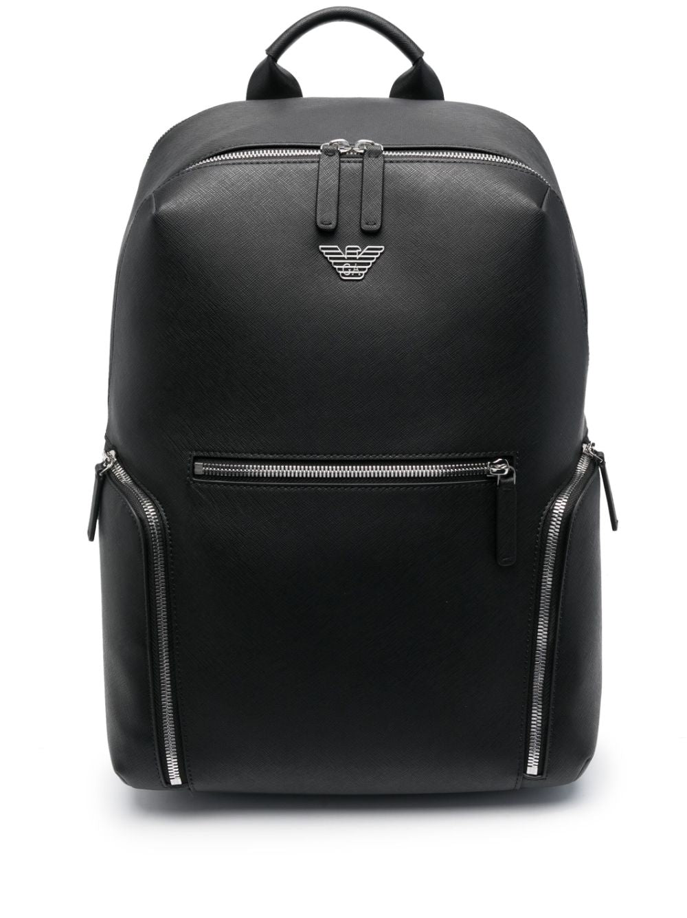 Emporio Armani Backpack in regenerated saffiano leather with ASV eagle plaque