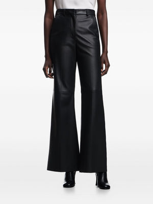 Emporio Armani Palazzo trousers in lambskin glovery
