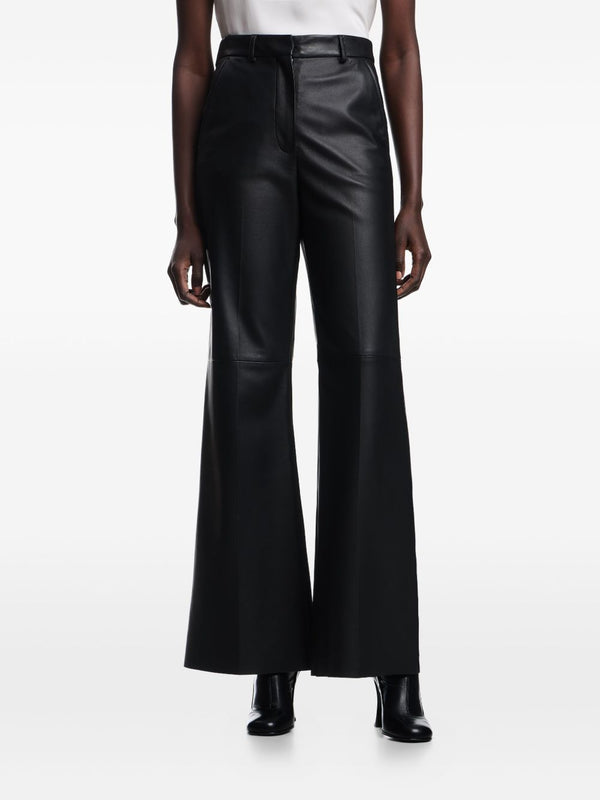 Emporio Armani Palazzo trousers in lambskin glovery