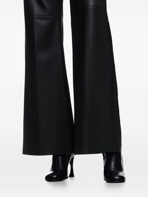 Emporio Armani Palazzo trousers in lambskin glovery