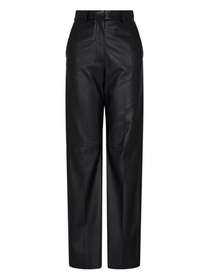 Emporio Armani Palazzo trousers in lambskin glovery