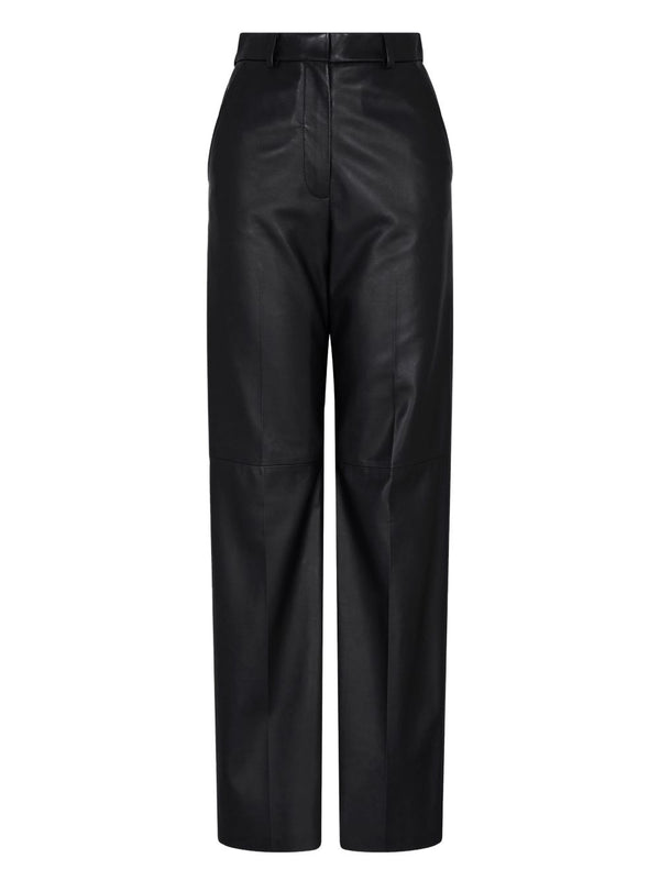 Emporio Armani Palazzo trousers in lambskin glovery