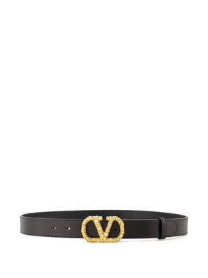 Valentino Garavani crystal embellishment VLogo Signature leather belt