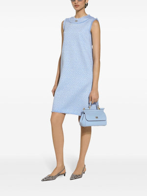 Dolce & Gabbana Sleeveless raschel tweed dress with DG logo
