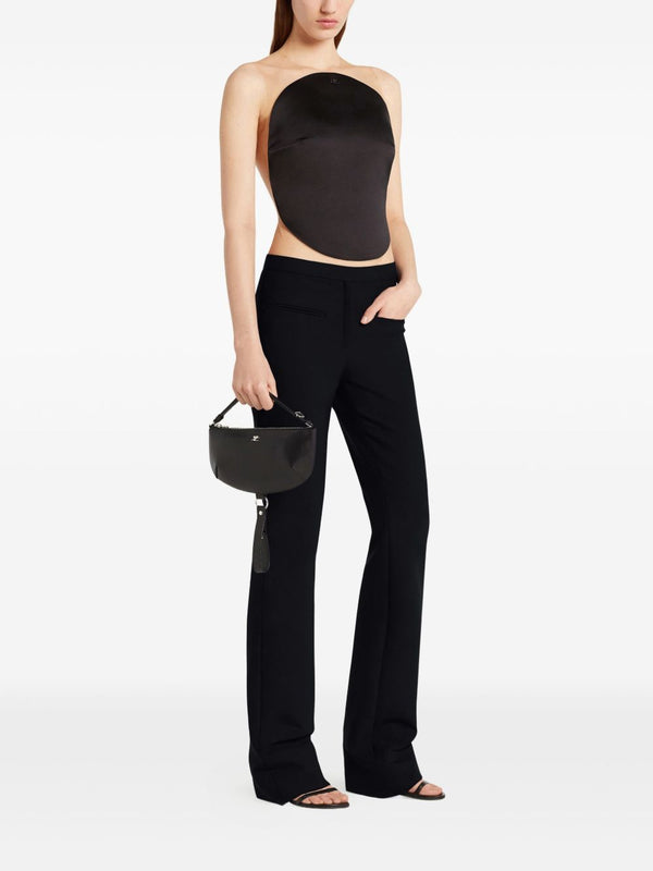 Courreges Pre half-moon leather shoulder bag