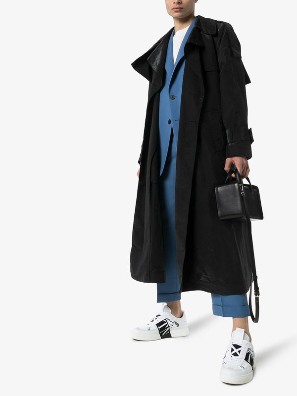 Valentino Garavani VL7N Low-Top Sneaker In Calfskin, Mesh Fabric And Ribbons