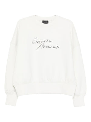 Emporio Armani Crewneck sweatshirt in double jersey with ASV logo embroidery