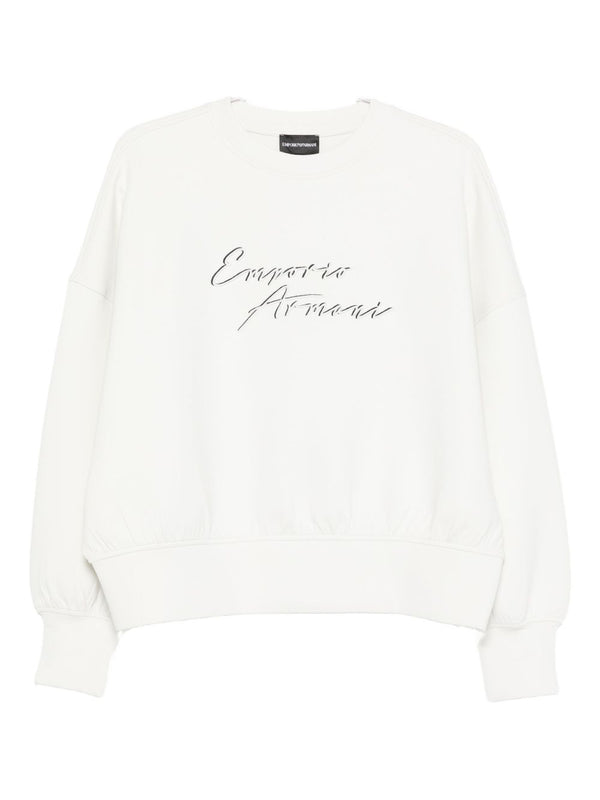 Emporio Armani Crewneck sweatshirt in double jersey with ASV logo embroidery