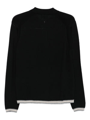 Emporio Armani Zip-up polo neck sweater in shaved virgin wool