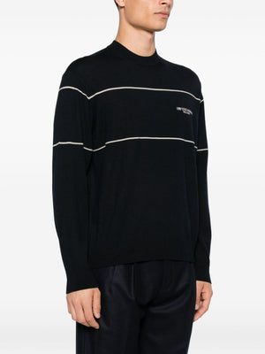 Emporio Armani Virgin wool sweater with jacquard logo